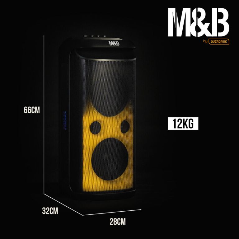 m&b portable splash proof 120w bluetooth party speaker with karaoke microphone, ipx4, tws pairing, multi input, lithium battery, rgb, usb charging