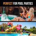 m&b portable splash proof 120w bluetooth party speaker with karaoke microphone, ipx4, tws pairing, multi input, lithium battery, rgb, usb charging