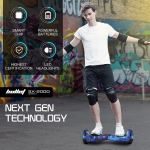 bullet sx 2000 hoverboard scooter, 500w brushless, superior self balancing system, ul certified, led lights, blue galaxy