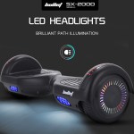 bullet sx 2000 hoverboard scooter, 500w brushless, ul certified, au compliant, superior self balancing system, led lights, black