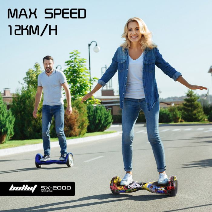 bullet sx 2000 hoverboard scooter, 500w brushless, ul certified, au compliant, superior self balancing system, led lights, hip hop design bullet sx 2000 hoverboard scooter, 500w brushless, ul certified, au compliant, superior self balancing system, led lights, hip hop design