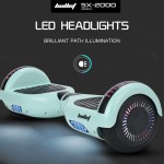bullet sx 2000 hoverboard scooter, 500w brushless, ul certified, au compliant, superior self balancing system, led lights, mint green