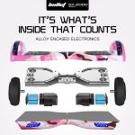 bullet sx 2000 hoverboard scooter, 500w brushless, ul certified, au compliant, superior self balancing system, led lights, pink camo