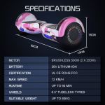 bullet sx 2000 hoverboard scooter, 500w brushless, ul certified, au compliant, superior self balancing system, led lights, pink camo