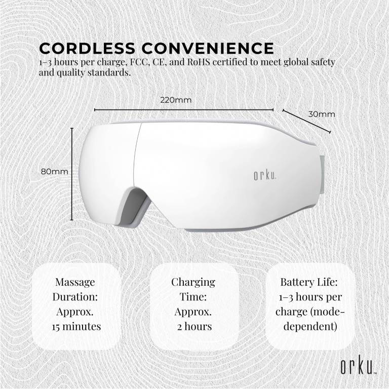 orku rechargeable eye massager – vibration heat pressure therapy with bluetooth orku rechargeable eye massager – vibration heat pressure therapy with bluetooth
