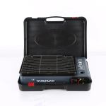 portable gas stove burner butane bbq camping gas cooker with non stick plate black