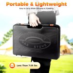 portable gas stove burner butane bbq camping gas cooker with non stick plate black