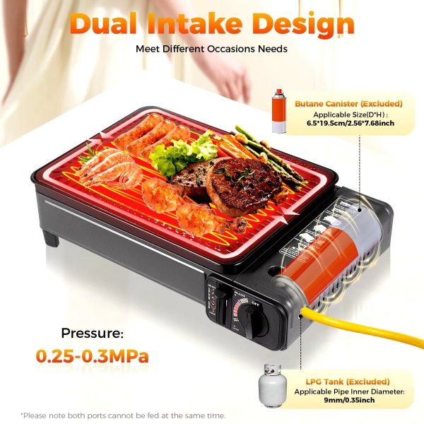 portable gas stove burner butane bbq camping gas cooker with non stick plate black portable gas stove burner butane bbq camping gas cooker with non stick plate black