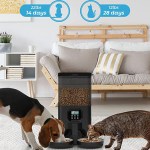 yes4pets 6l automatic digital pet dog cat feeder double food bowl dispenser