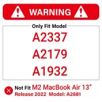 suitable for macbook air 13 inch case 2022 2021 2020 2019 2018, a1932, a2179, a2337 shell case keyboard cover