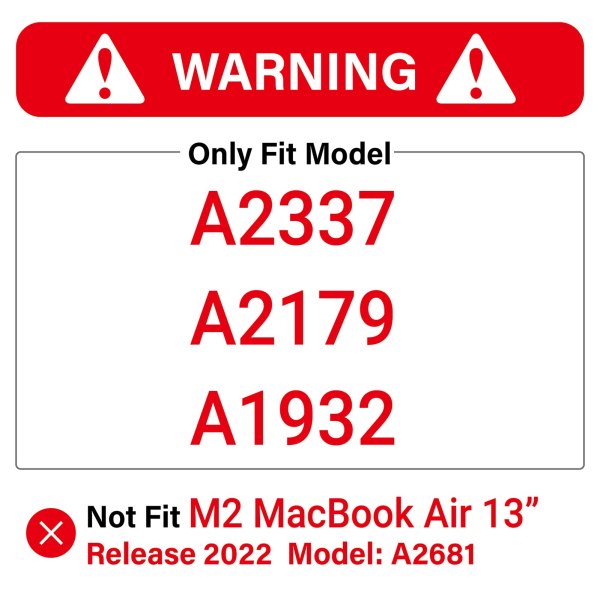 suitable for macbook air 13 inch case 2022 2021 2020 2019 2018, a1932, a2179, a2337 shell case keyboard cover
