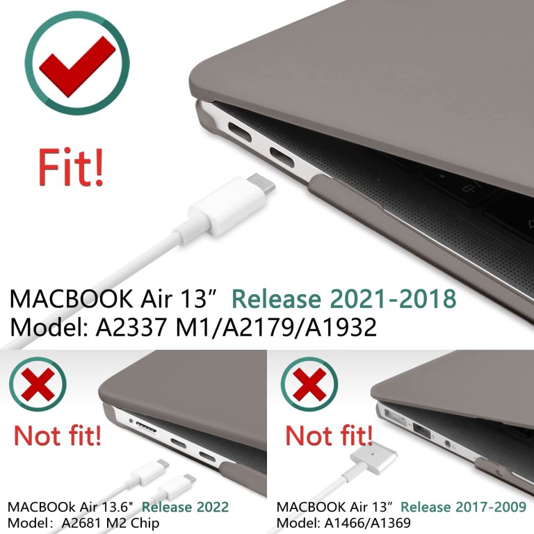 suitable for macbook air 13 inch case 2022 2021 2020 2019 2018, a1932, a2179, a2337 shell case keyboard cover grey suitable for macbook air 13 inch case 2022 2021 2020 2019 2018, a1932, a2179, a2337 shell case keyboard cover grey