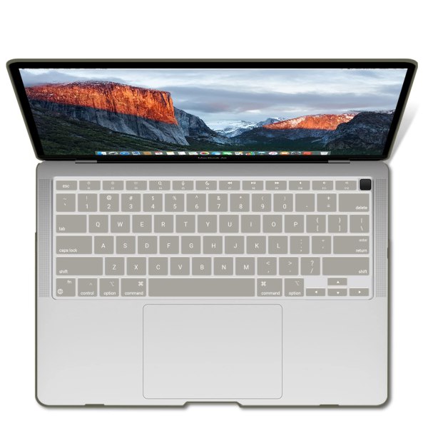 suitable for macbook air 13 inch case 2022 2021 2020 2019 2018, a1932, a2179, a2337 shell case keyboard cover grey