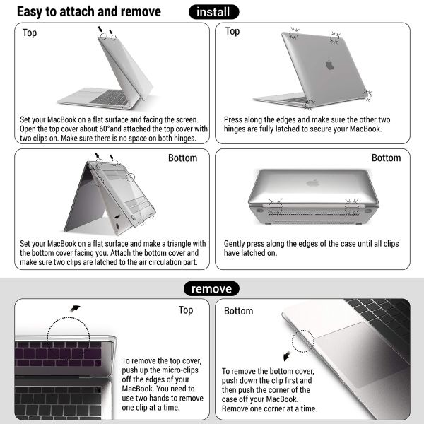 suitable for macbook air 13 inch case 2022 2021 2020 2019 2018, a1932, a2179, a2337 shell case keyboard cover grey