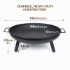 outdoor fire pit 68cm steel fire bowl wood burning portable heater backyard camping bbq with handles
