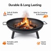 outdoor fire pit 68cm steel fire bowl wood burning portable heater backyard camping bbq with handles