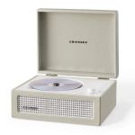 crosley voyager portable retro cd player with stereo bluetooth speakers, fm radio dune