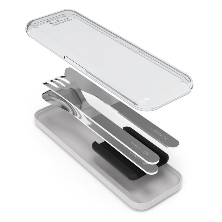monbento mb slim box stainless steel cutlery set trio knife black