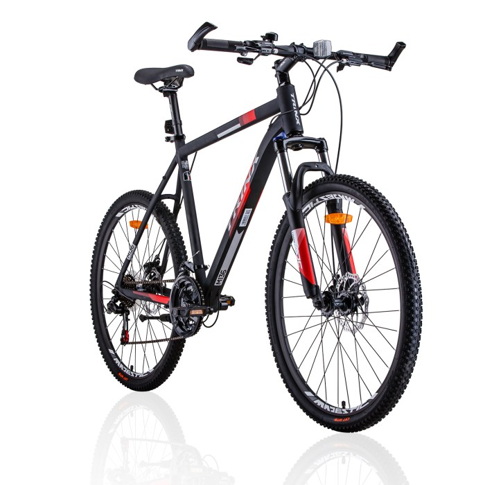 trinx mtb mens mountain bike 26 inch shimano gear 21 speed [colour: matt black white/red] [size of frame: 19 inches]