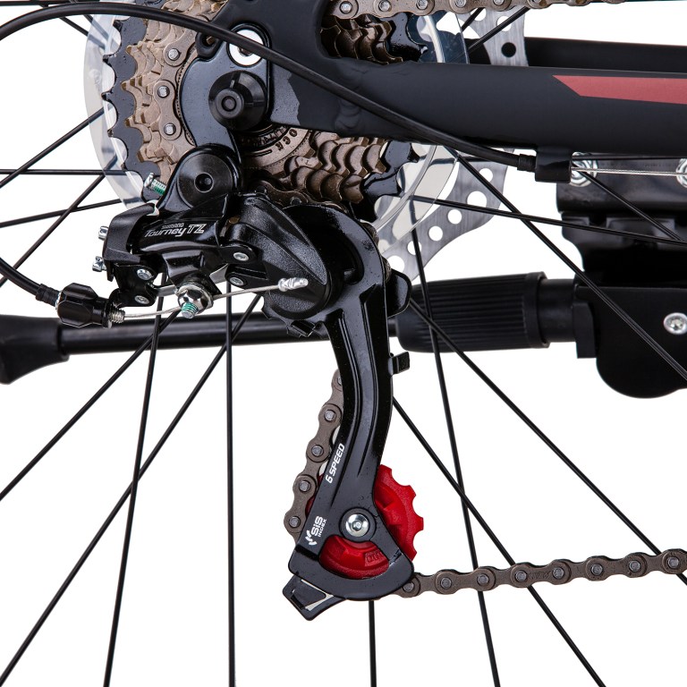 trinx mtb mens mountain bike 26 inch shimano gear 21 speed [colour: matt black white/red] [size of frame: 19 inches]