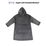 accessorize grey super soft hooded blanket small/medium accessorize grey super soft hooded blanket small/medium