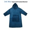 accessorize ink blue super soft hooded blanket small/medium