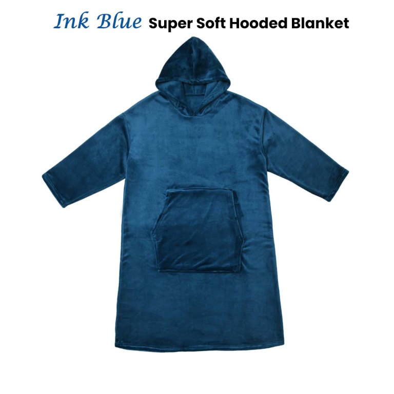 accessorize ink blue super soft hooded blanket small/medium