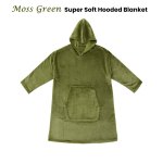 accessorize moss green super soft hooded blanket small/medium