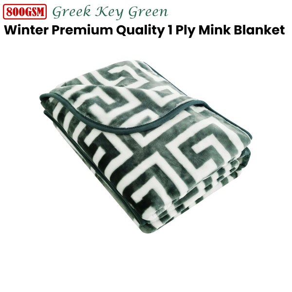 bloomington 800gsm greek key green winter premium quality 1 ply mink blanket queen bloomington 800gsm greek key green winter premium quality 1 ply mink blanket queen
