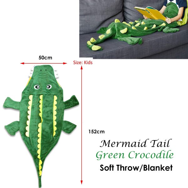 mermaid tail crocodile green soft blanket throw mermaid tail crocodile green soft blanket throw
