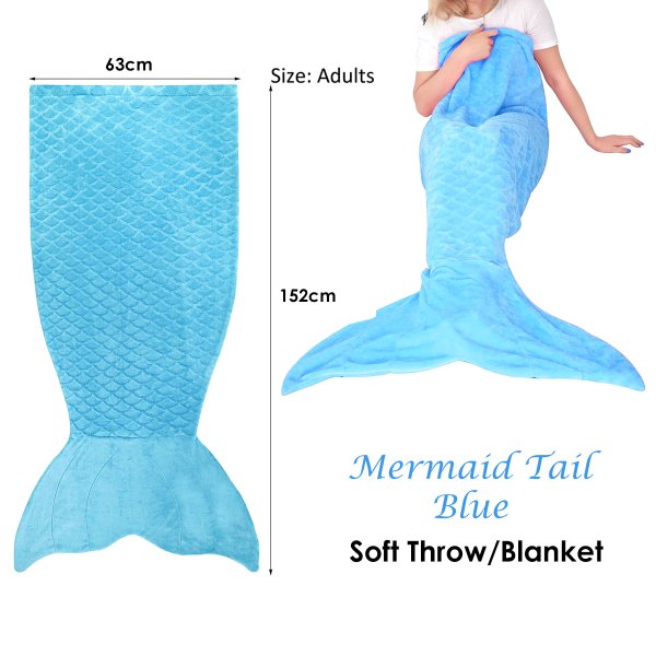 mermaid tail blue soft blanket throw mermaid tail blue soft blanket throw
