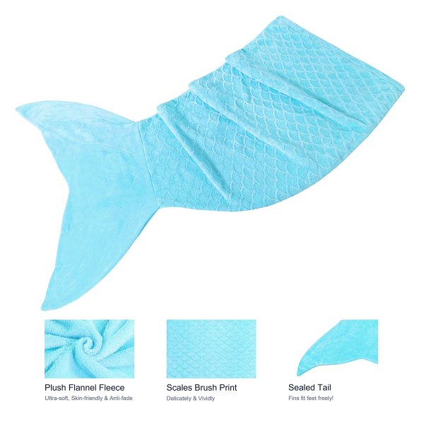 mermaid tail blue soft blanket throw mermaid tail blue soft blanket throw