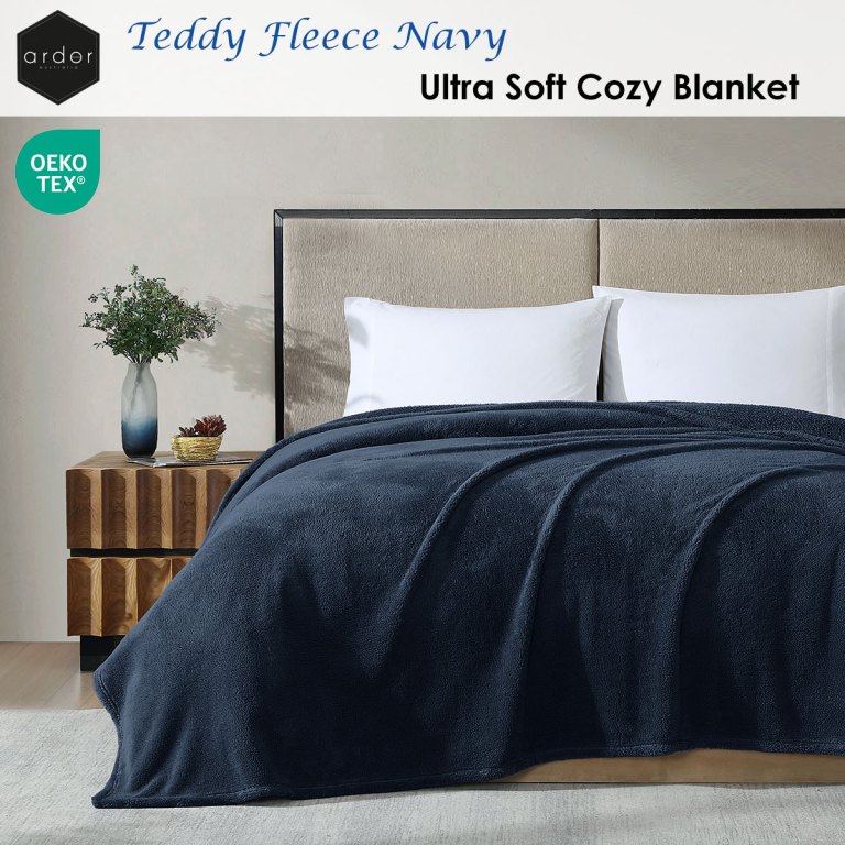 ardor teddy navy ultra soft cozy fleece blanket queen ardor teddy navy ultra soft cozy fleece blanket queen