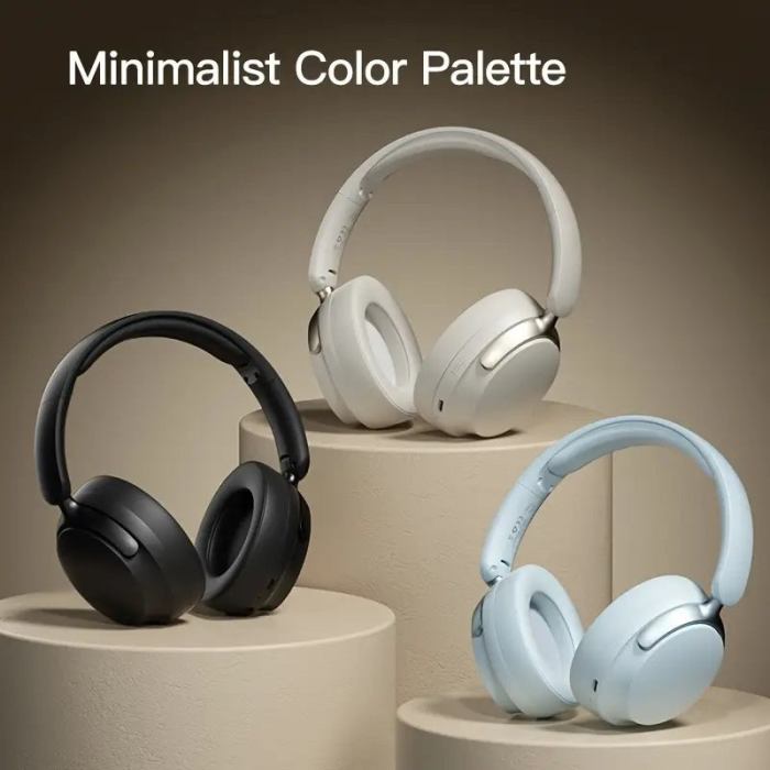 jr sy t7 bluetooth 5.4 over ear headset wireless headphones with noise cancelling mic (beige)