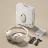 jr sy t7 bluetooth 5.4 over ear headset wireless headphones with noise cancelling mic (beige)