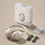 jr sy t7 bluetooth 5.4 over ear headset wireless headphones with noise cancelling mic (beige)