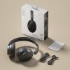 jr sy t7 bluetooth 5.4 over ear headset wireless headphones with noise cancelling mic (black)