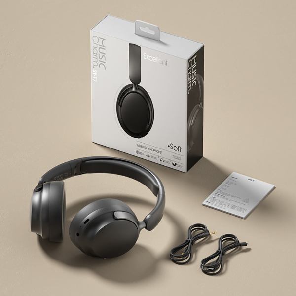 jr sy t7 bluetooth 5.4 over ear headset wireless headphones with noise cancelling mic (black)