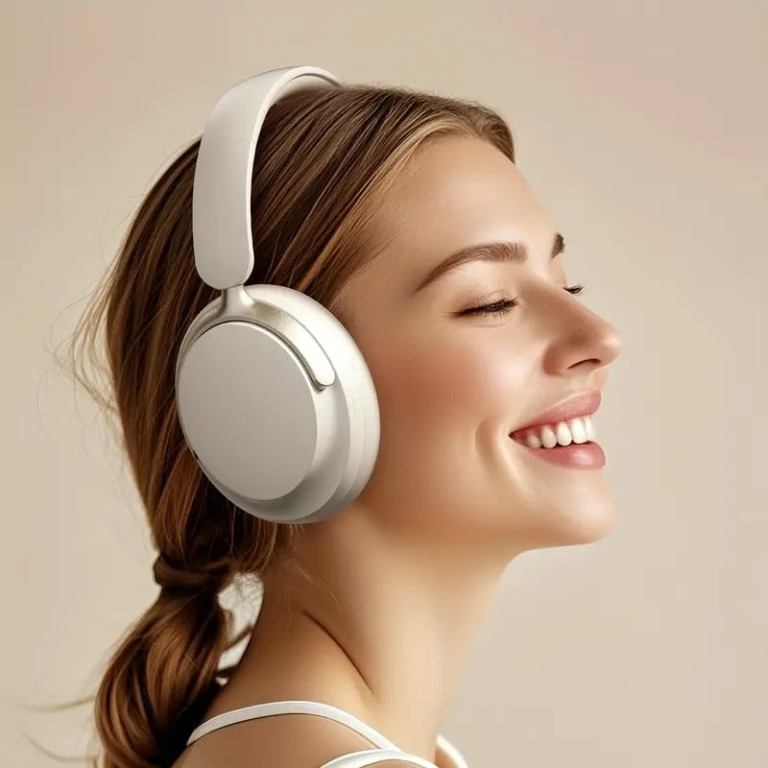 jr sy t7 bluetooth 5.4 over ear headset wireless headphones with noise cancelling mic (light blue)