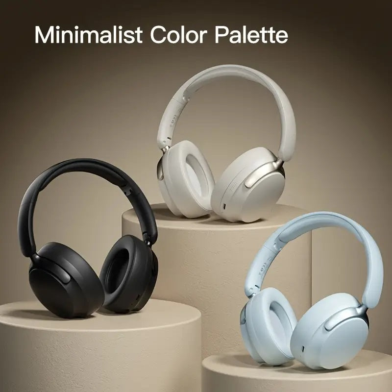 jr sy t7 bluetooth 5.4 over ear headset wireless headphones with noise cancelling mic (light blue)