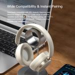 jr sy t7 bluetooth 5.4 over ear headset wireless headphones with noise cancelling mic (light blue)