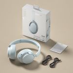 jr sy t7 bluetooth 5.4 over ear headset wireless headphones with noise cancelling mic (light blue)