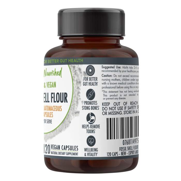 fossil shell flour capsules (vegan) food grade diatomaceous earth 120 caps