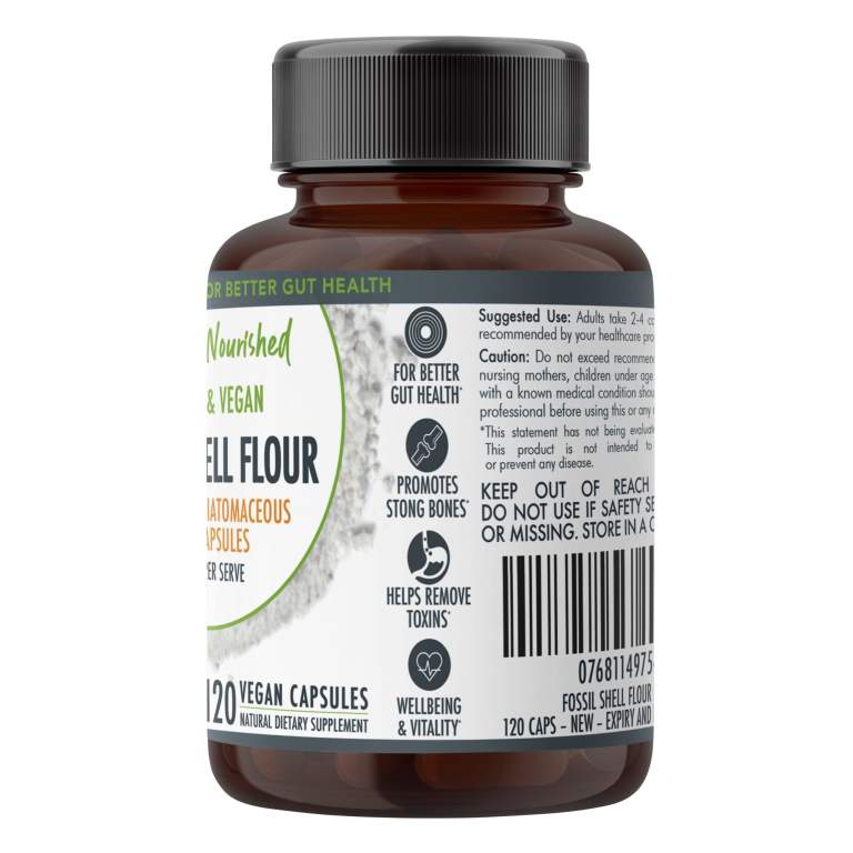 fossil shell flour capsules (vegan) food grade diatomaceous earth 120 caps fossil shell flour capsules (vegan) food grade diatomaceous earth 120 caps
