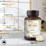 lion's mane mushroom hericium erinaceus (2,000mg) 120 vegan capsules
