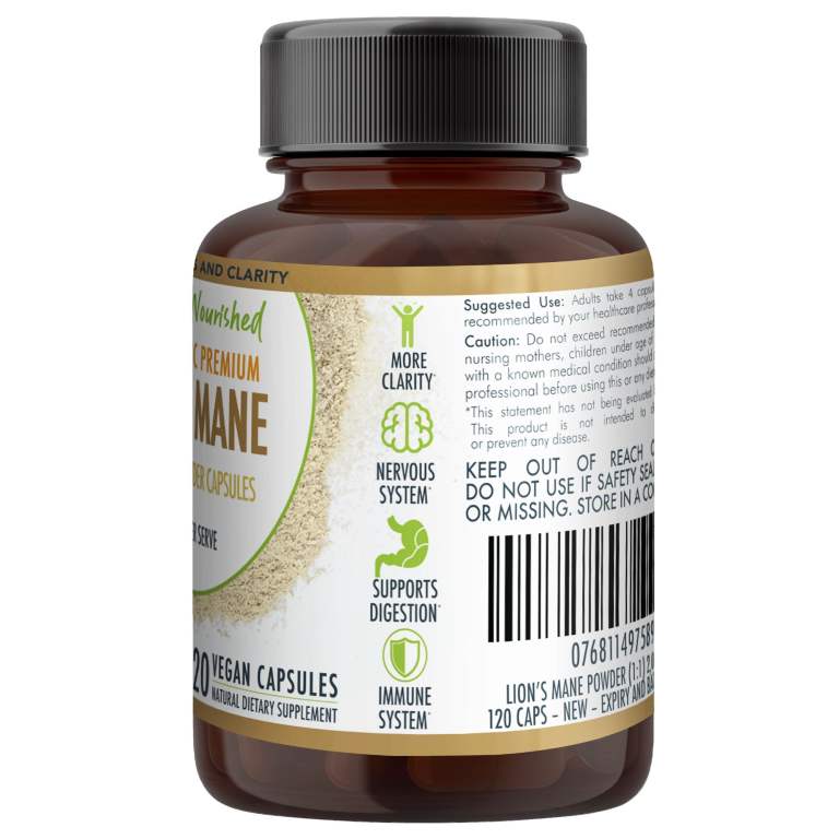 lion's mane mushroom hericium erinaceus (2,000mg) 120 vegan capsules