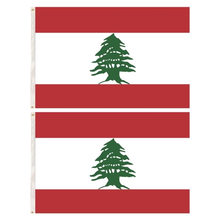 2x lebanon lebanese country flags heavy duty outdoor 150cm x 90cm 2x lebanon lebanese country flags heavy duty outdoor 150cm x 90cm
