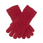 dents womens cable knit gloves in berry