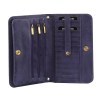 pierre cardin ladies womens clutch leather wallet purse rfid protected purple Open navy leather wallet with card slots