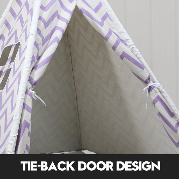 giant cotton canvas kids teepee wigwam children pretend play tent indoor outdoor party purple